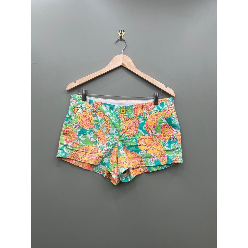 Lilly Pulitzer Walsh Short Paisley Print Resort Coastal Preppy Summer Size 8